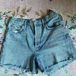 Agolde Light Blue Denim Jean Shorts